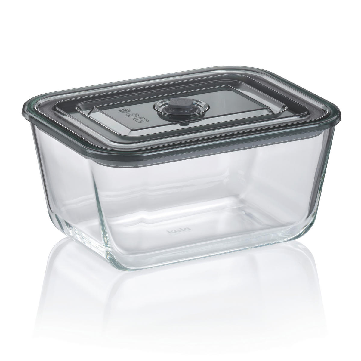 FRISCHHALTEDOSE 2,5 l  - Transparent/Grau, KONVENTIONELL, Glas/Kunststoff (24/18/11cm) - Kela