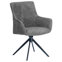 ARMLEHNSTUHL  in Eisen Webstoff  - Schwarz/Grau, Design, Textil/Metall (64/88/60cm) - Novel