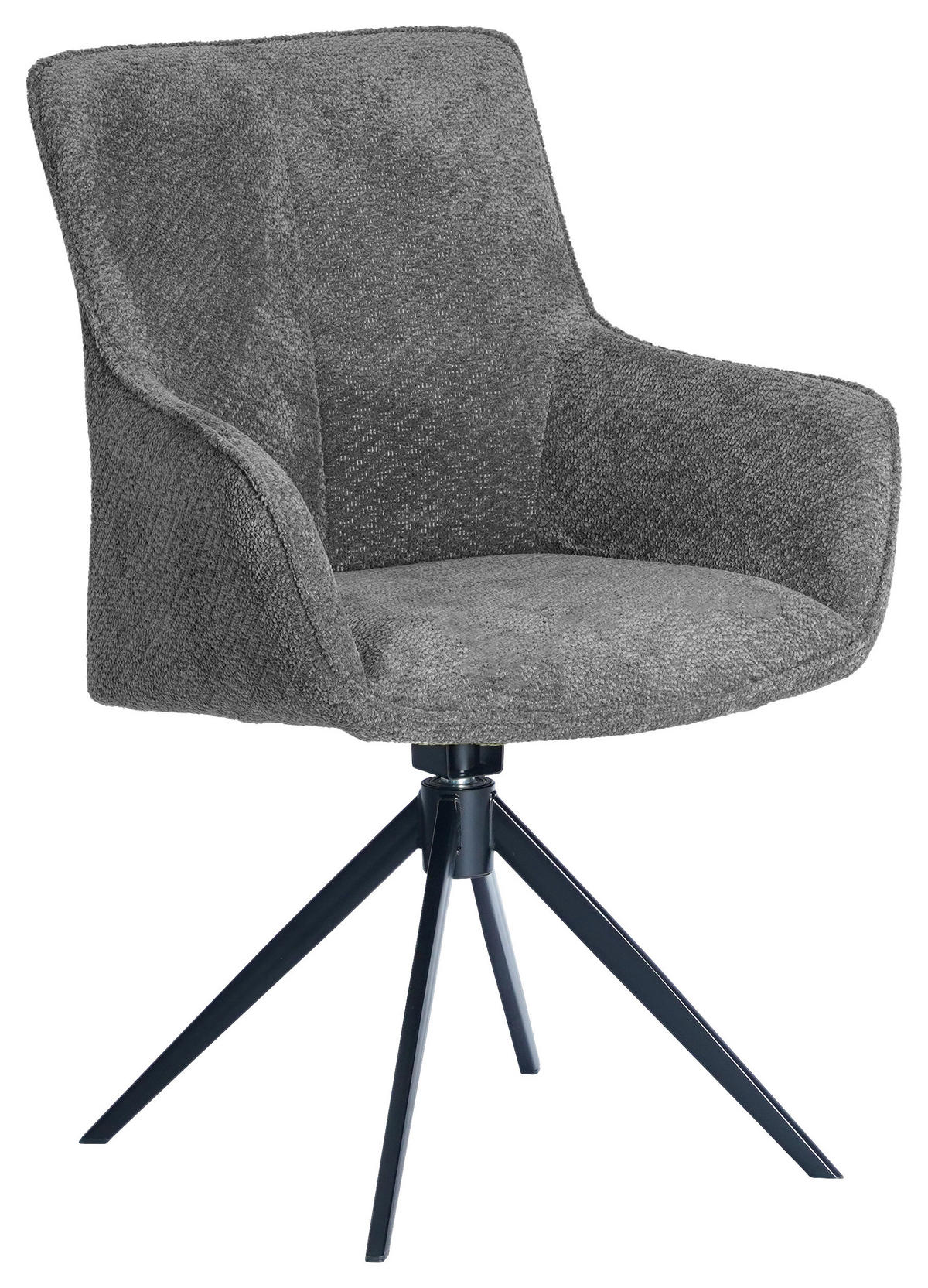 ARMLEHNSTUHL  in Eisen Webstoff  - Schwarz/Grau, Design, Textil/Metall (64/88/60cm) - Novel