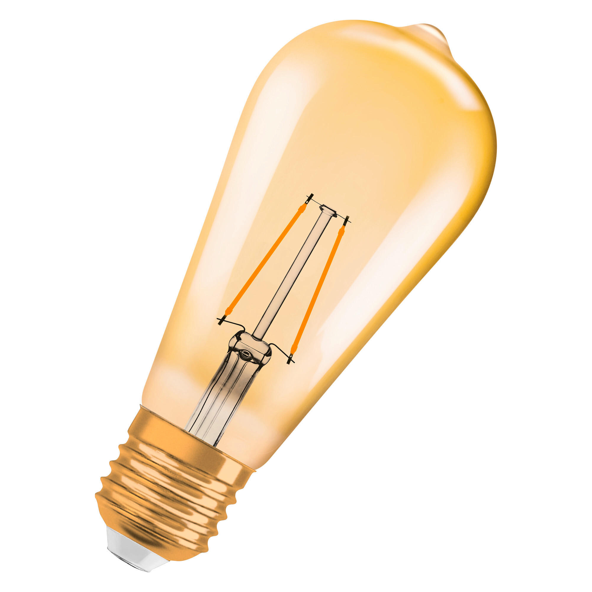 LED-LEUCHTMITTEL   E27 2,5 W 220 lm  - Goldfarben, Basics, Glas (6,4/14,3cm) - Osram