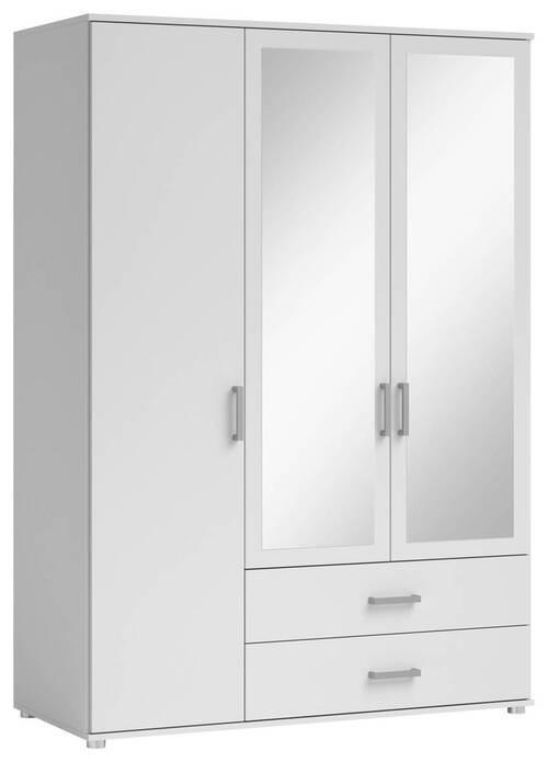 KLEIDERSCHRANK  in Weiß  - Alufarben/Weiß, KONVENTIONELL, Glas/Holzwerkstoff (125/190/51cm) - Carryhome
