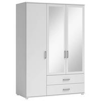 KLEIDERSCHRANK  in Weiß  - Alufarben/Weiß, KONVENTIONELL, Glas/Holzwerkstoff (125/190/51cm) - Carryhome