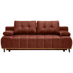 SCHLAFSOFA Clive in Webstoff Rostfarben  - Rostfarben/Schwarz, Design, Holz/Textil (206/77-87/102cm) - Novel