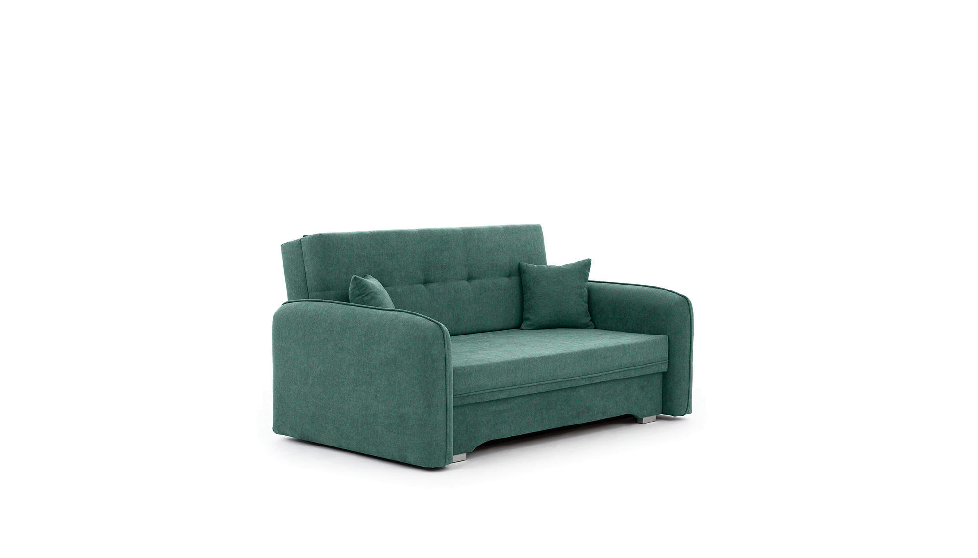 SCHLAFSOFA in Chenille Mintgrün  - Silberfarben/Mintgrün, Design, Kunststoff/Textil (155/105/75cm) - MID.YOU