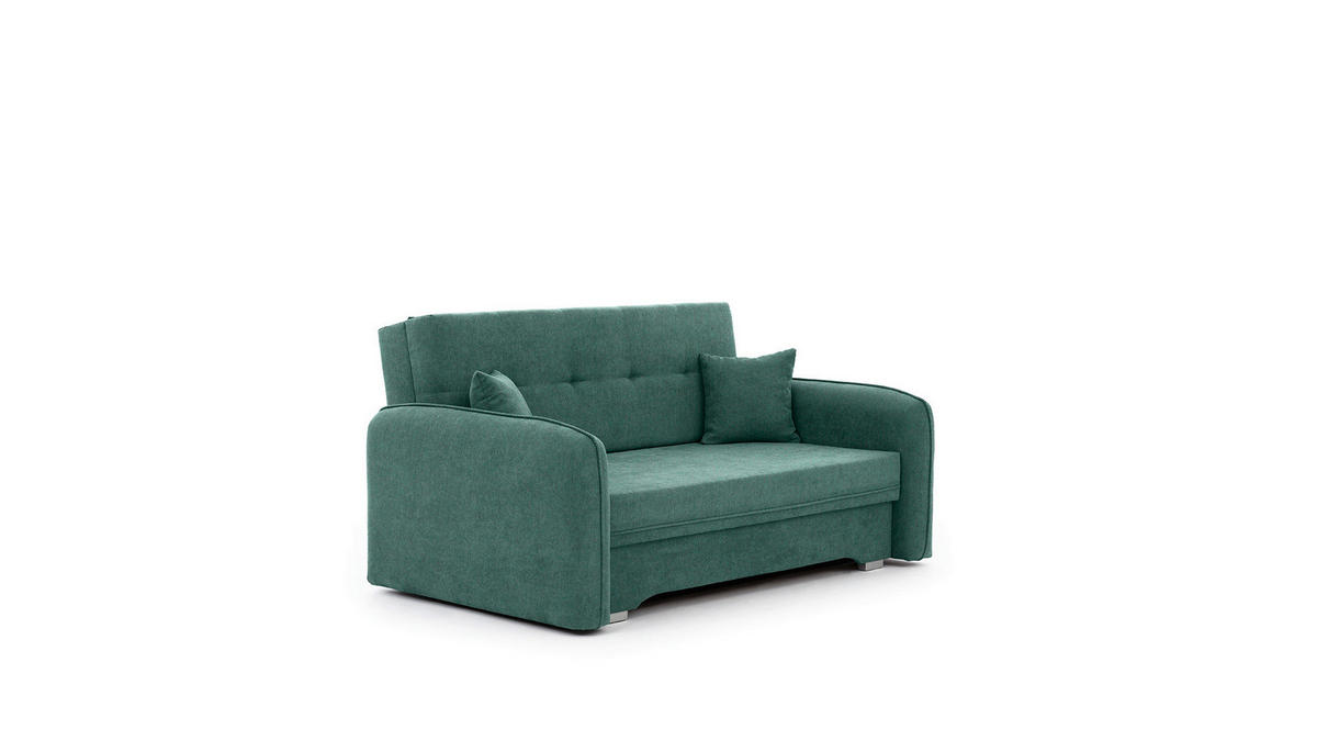 SCHLAFSOFA in Chenille Mintgrün  - Silberfarben/Mintgrün, Design, Kunststoff/Textil (155/105/75cm) - MID.YOU