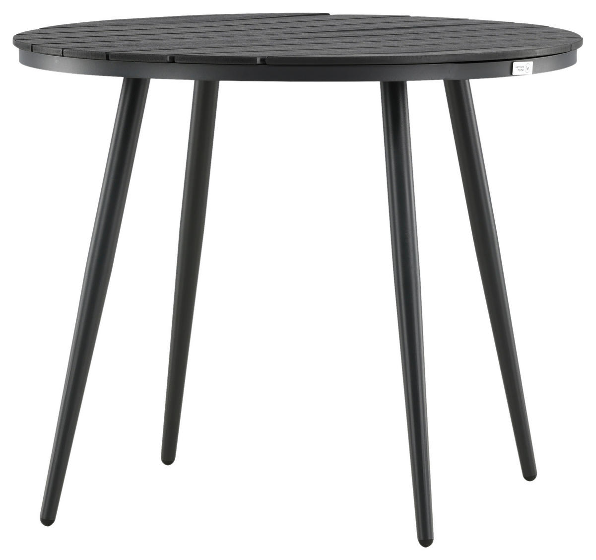 GARTENTISCH Metall, Kunststoff rund  - Schwarz, KONVENTIONELL, Kunststoff/Metall (90/74cm) - Gardenson