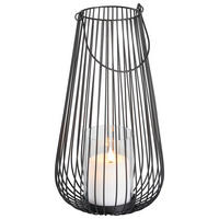 LATERNE - Schwarz, Trend, Glas/Metall (19,5/36,5cm) - Ambia Home