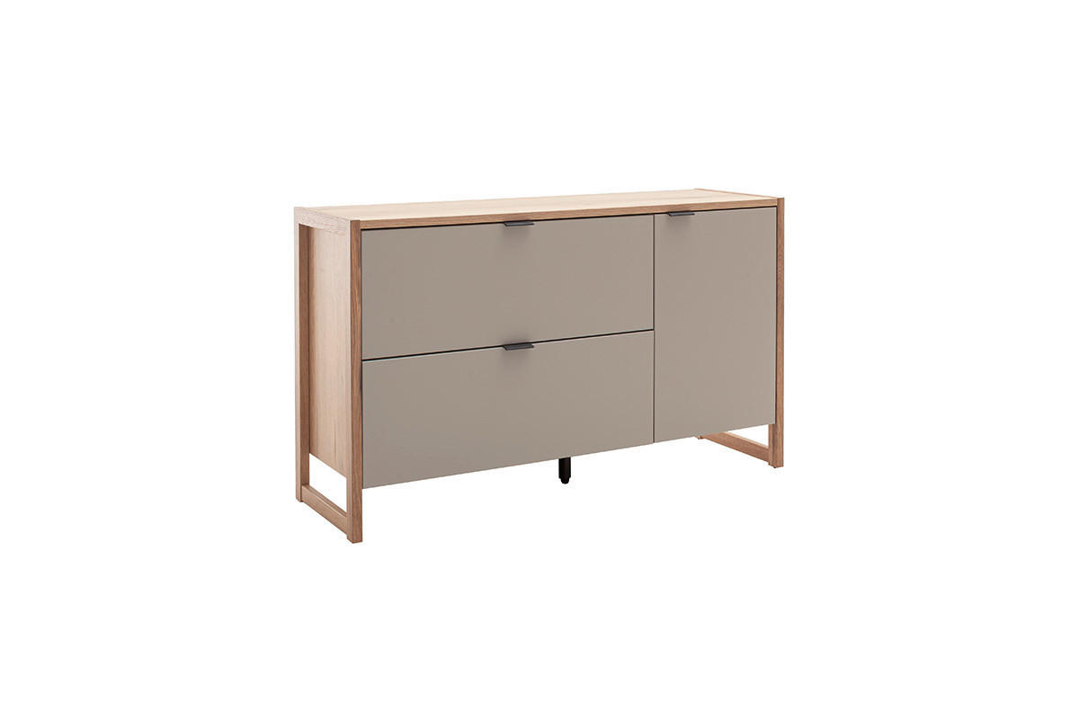 SIDEBOARD  in 140/84/44 cm  - Eichefarben/Anthrazit, Design, Holzwerkstoff/Metall (140/84/44cm) - Hom`in