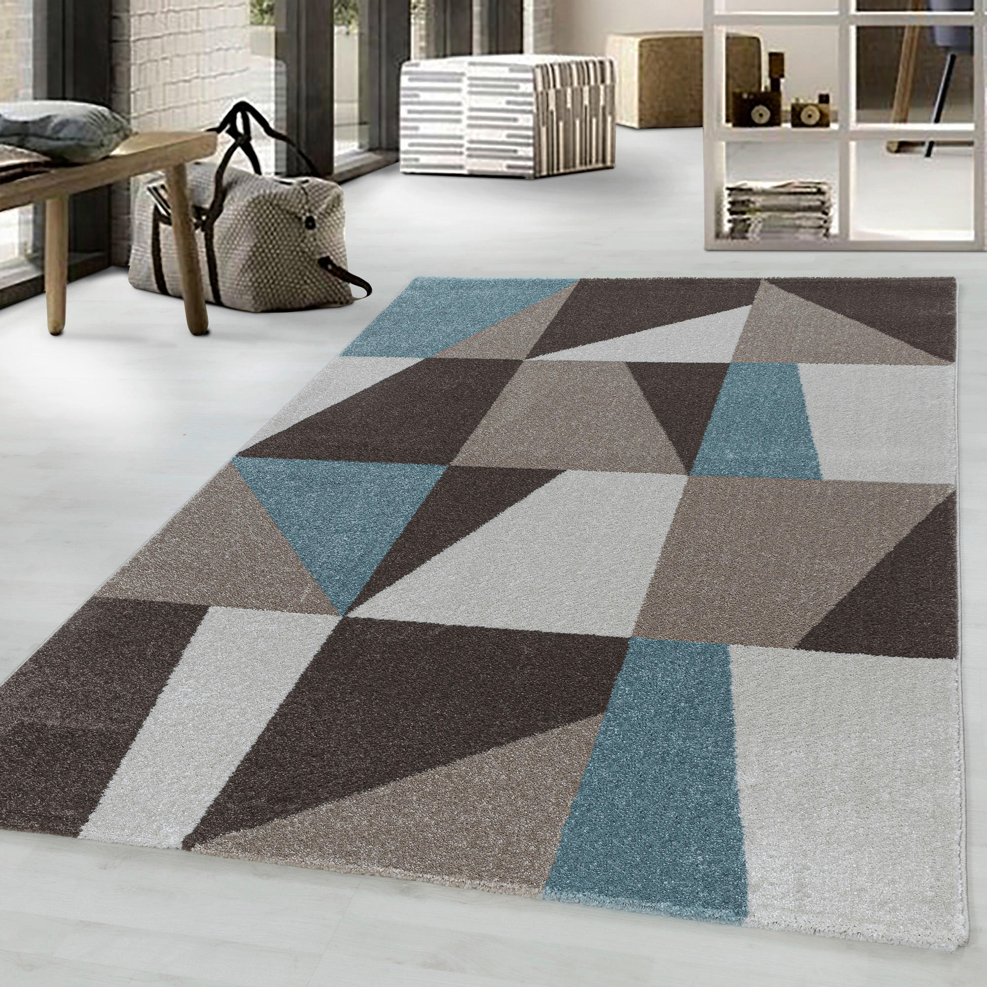 LÄUFER 80/250 cm Efor 3716 blau  - Blau, Design, Textil (80/250cm)