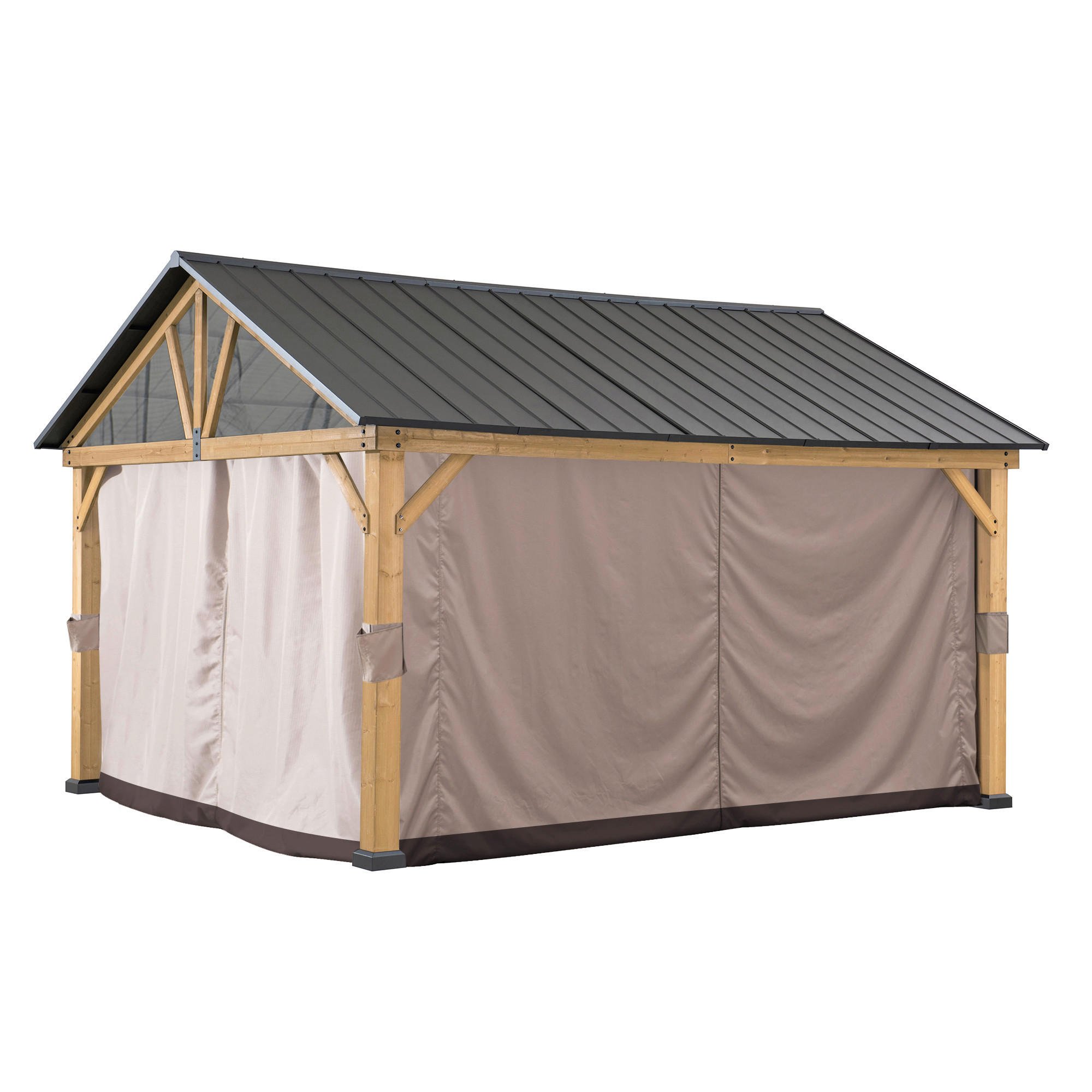 PAVILLON-SEITENTEIL   - Hellbraun, Basics, Textil (320/220cm)