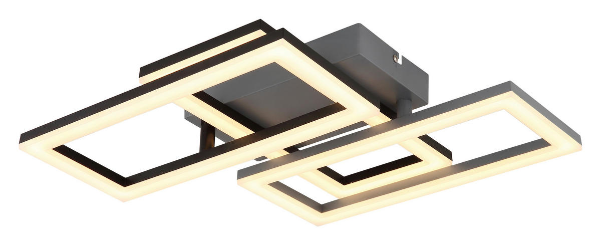 LED-TAKLAMPA 61,4/34,1/9,3 cm  - opal/grå, Design, plast (61,4/34,1/9,3cm) - Globo