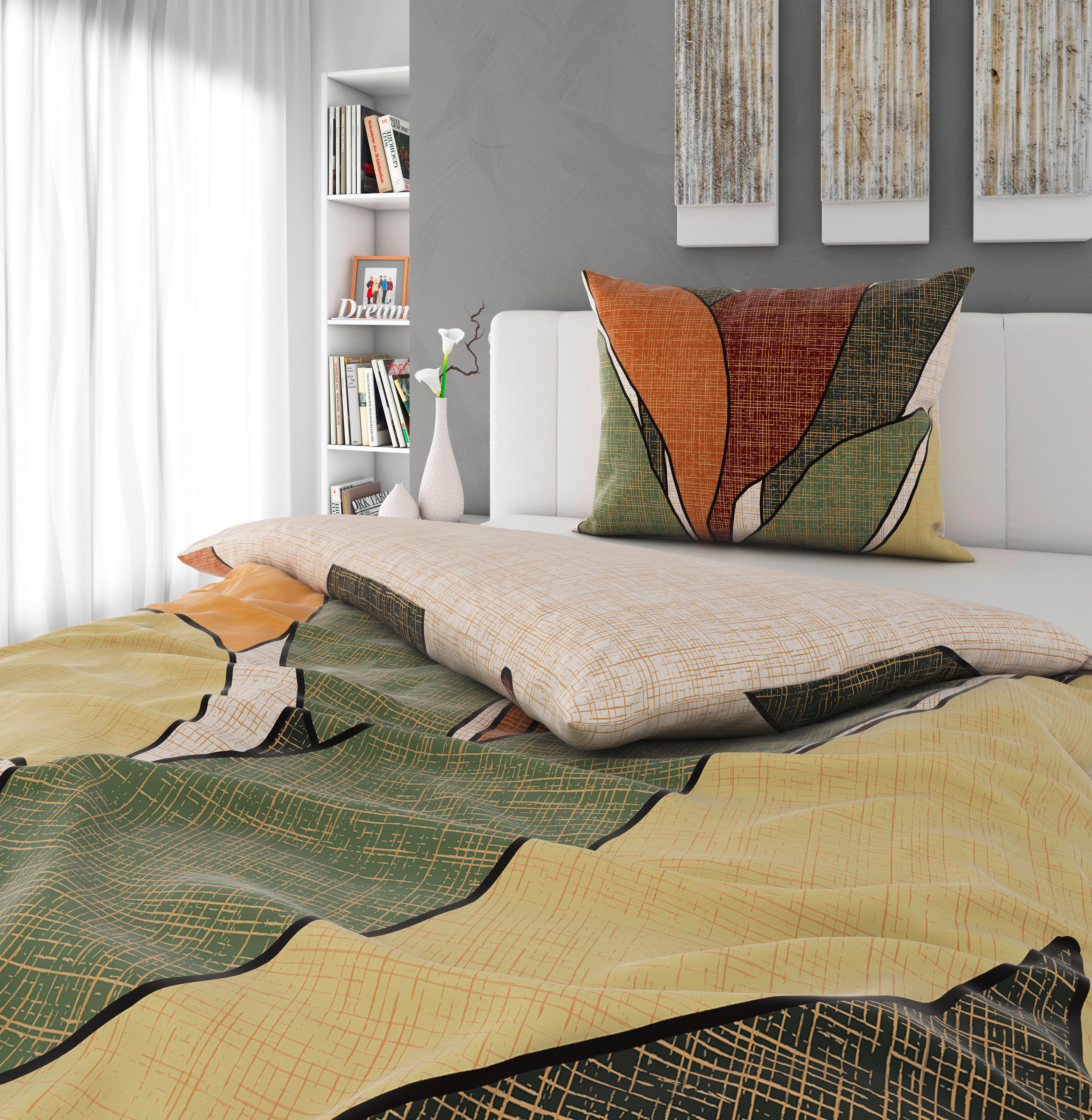 POSTEĽNÁ BIELIZEŇ, satén, zelená, 140/200 cm - zelená, Natur, textil (140/200cm) - Bio:Vio