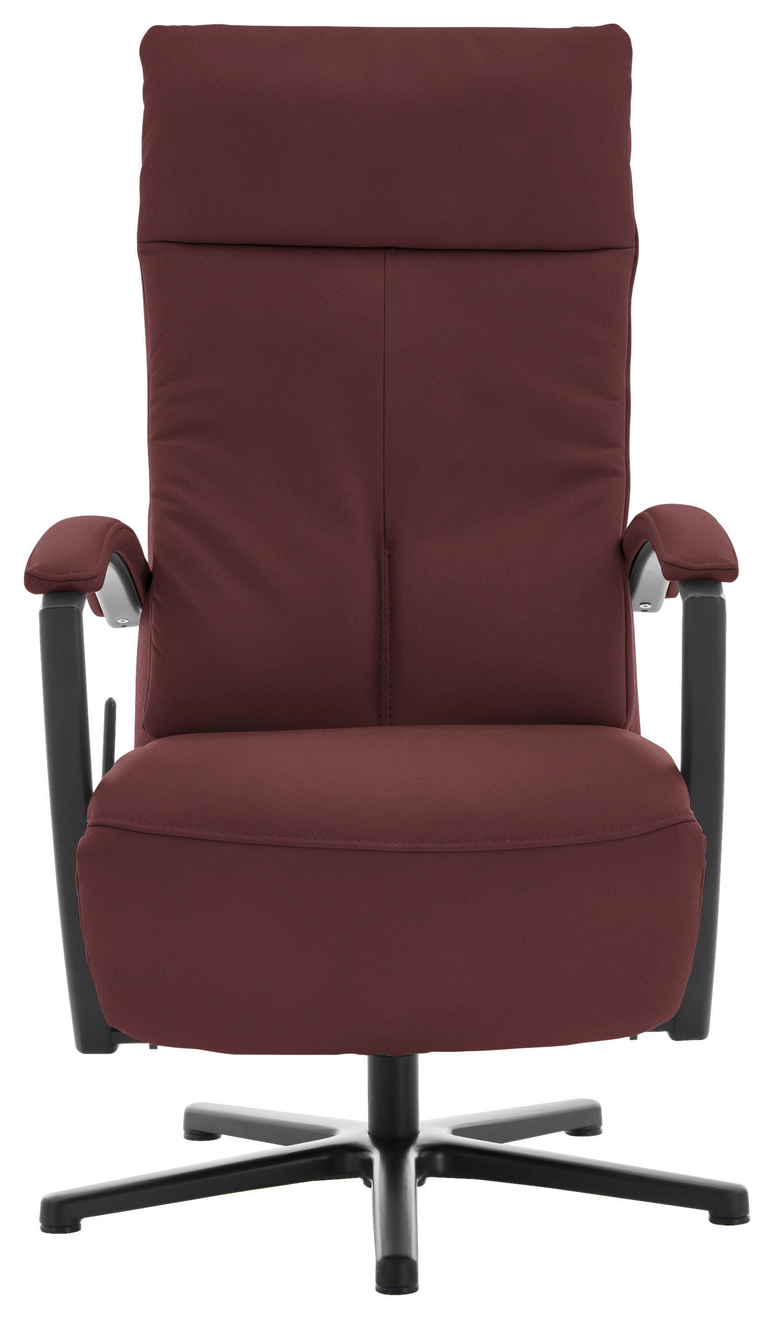 RELAXSESSEL in Leder Beere  - Beere/Schwarz, Design, Leder/Metall (76/112/83cm) - Beldomo Speed