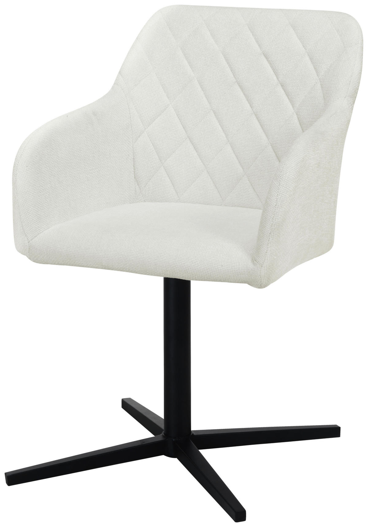 ARMLEHNSTUHL  in Eisen Leinenoptik  - Beige/Schwarz, MODERN, Holz/Textil (54/84/61cm) - Livetastic