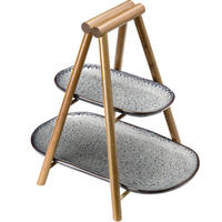 PATROVÝ STOJAN  - antracitová, Lifestyle, dřevo/keramika (33,6/8,2/24,5cm) - Leonardo