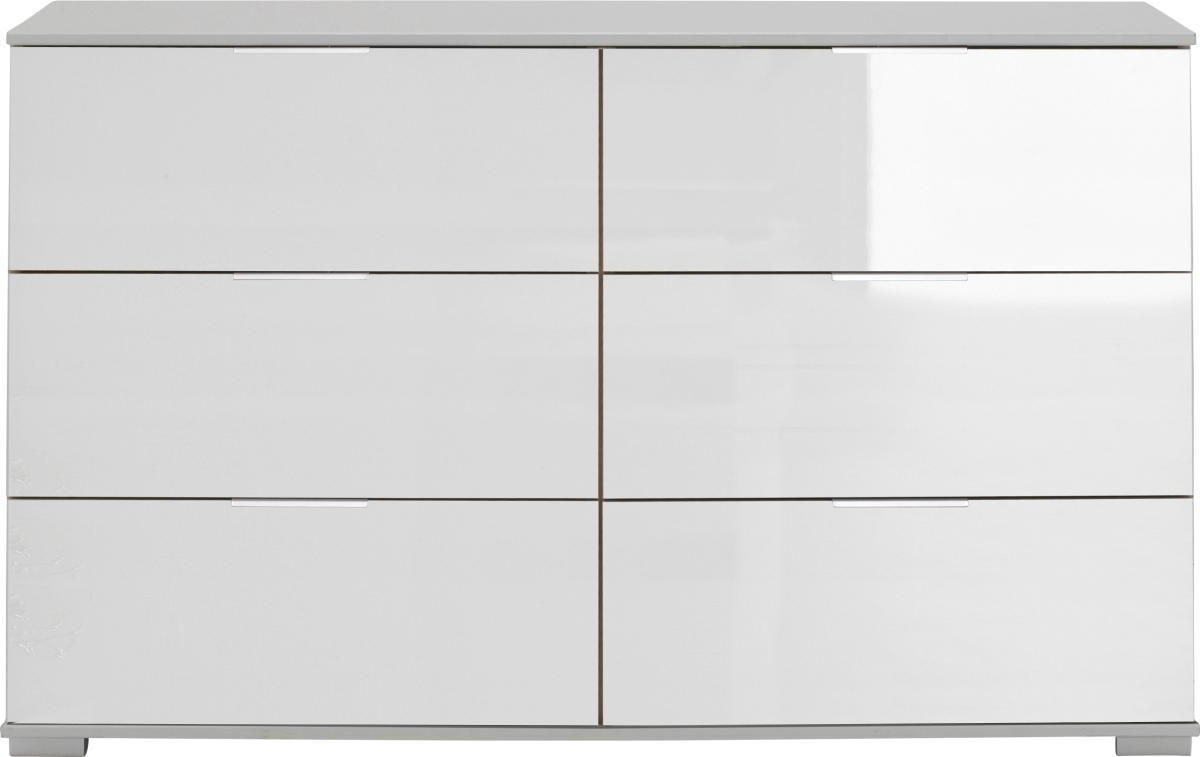 KOMODA, bílá, 130/83/41 cm - bílá/barvy hliníku, Design, kov/kompozitní dřevo (130/83/41cm) - Carryhome