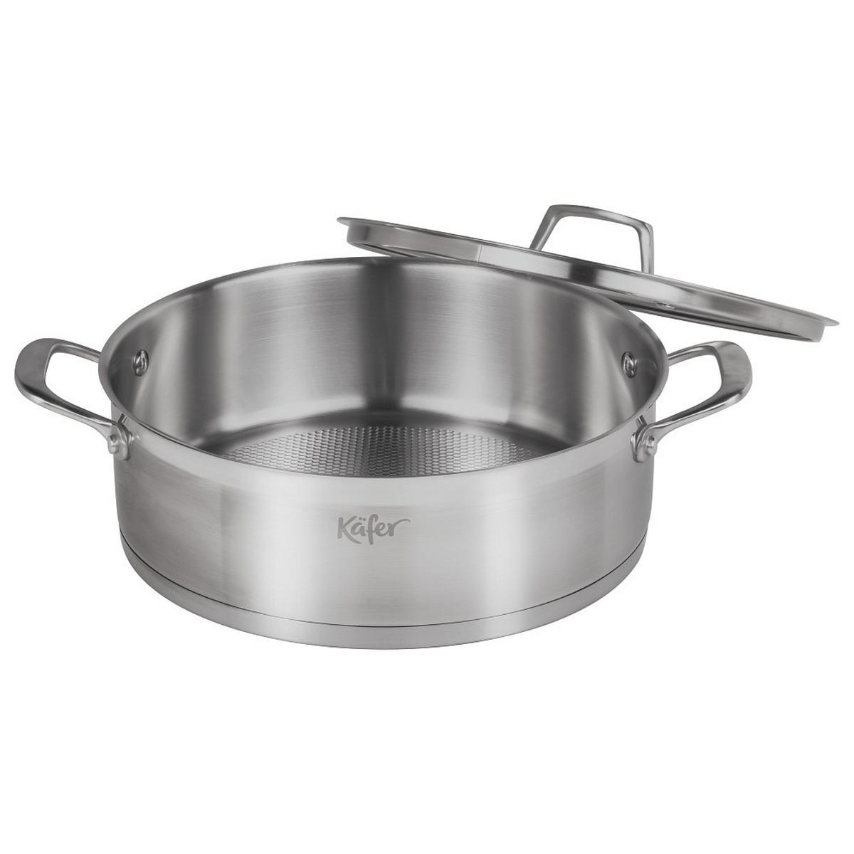 TÁLALÓSERPENYŐ 28 cm  - nemesacélszínű, Basics, fém (28cm) - Käfer