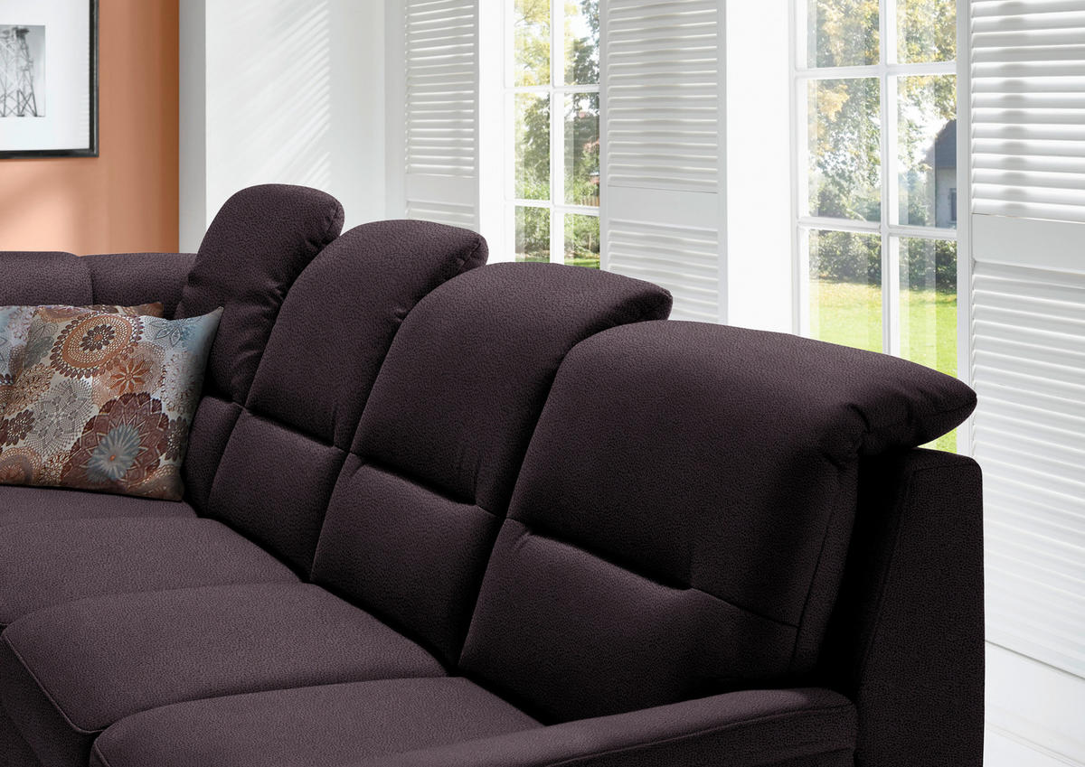 ECKSOFA in Mikrofaser Anthrazit  - Anthrazit/Schwarz, Konventionell, Holz/Textil (245/303cm) - Beldomo Comfort
