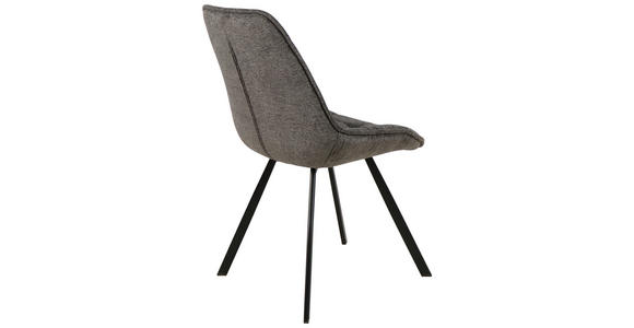 STUHL Webstoff Anthrazit, Schwarz - Anthrazit/Schwarz, Design, Textil/Metall (53/87/61cm) - Carryhome