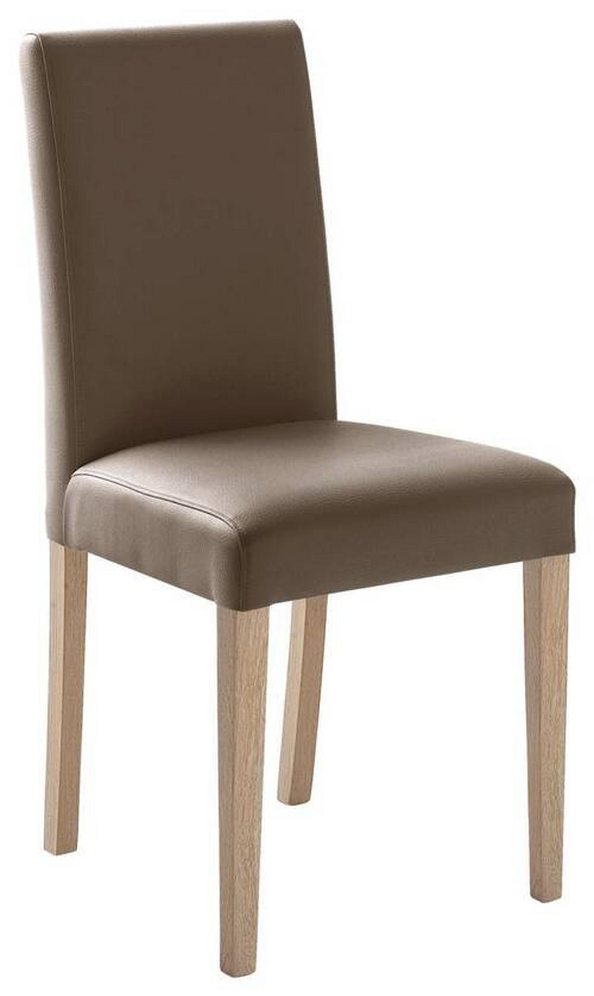 STUHL Lederlook Cappuccino, Sonoma Eiche  - Cappuccino/Sonoma Eiche, KONVENTIONELL, Holz/Textil (44/92/57cm) - Carryhome