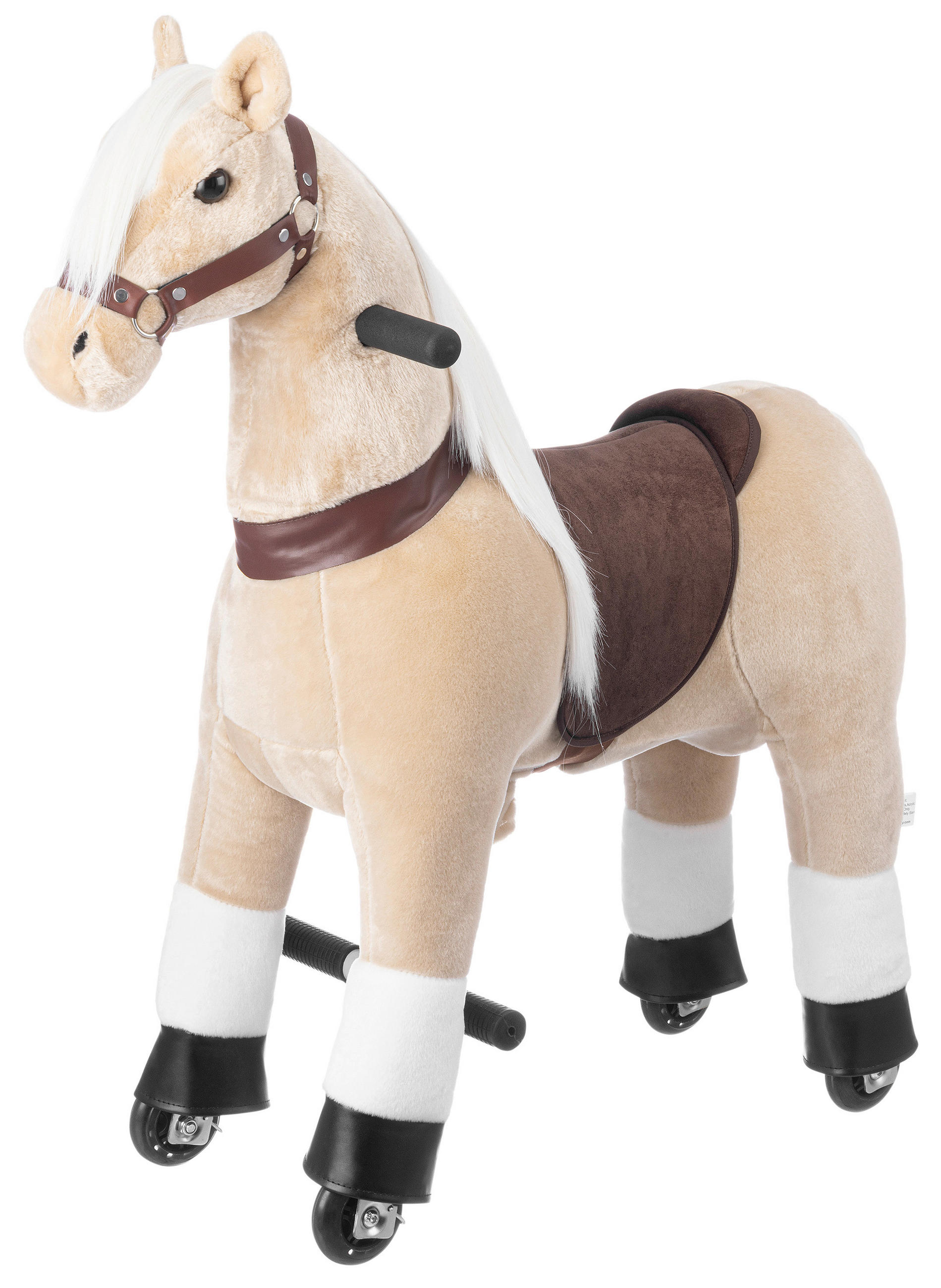 SCHAUKELPFERD - Weiss/Beigebraun, Basics, Textil/Metall (76/27/85cm) - My Baby Lou