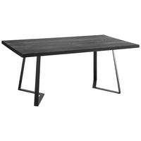 ESSTISCH Eiche massiv rechteckig Schwarz  - Schwarz, Design, Holz/Metall (180/100/76cm) - Musterring