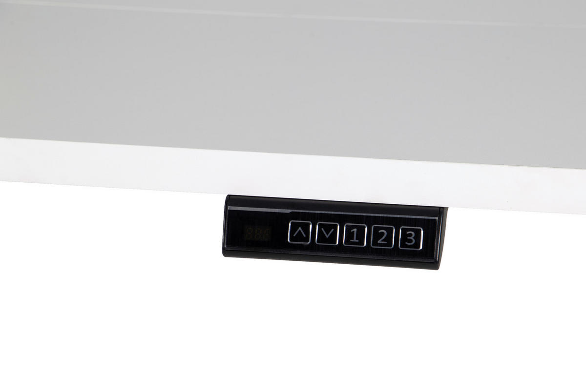 SCHREIBTISCH 160/80/72/118 cm Weiss höhenverstellbar elektrisch höhenverstellbar  - Weiss, Modern, Holzwerkstoff/Metall (160/80/72/118cm) - Livetastic