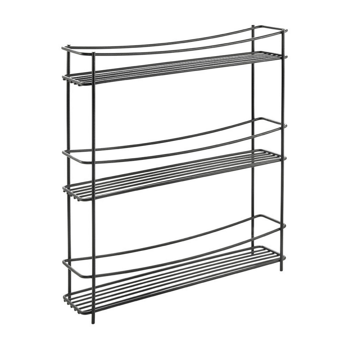 GEWÜRZREGAL - Schwarz, Basics, Metall (35/37/8cm)