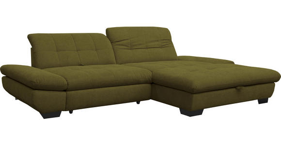 ECKSOFA in Mikrofaser Grün  - Schwarz/Grün, Design, Textil/Metall (290/198cm) - Xora