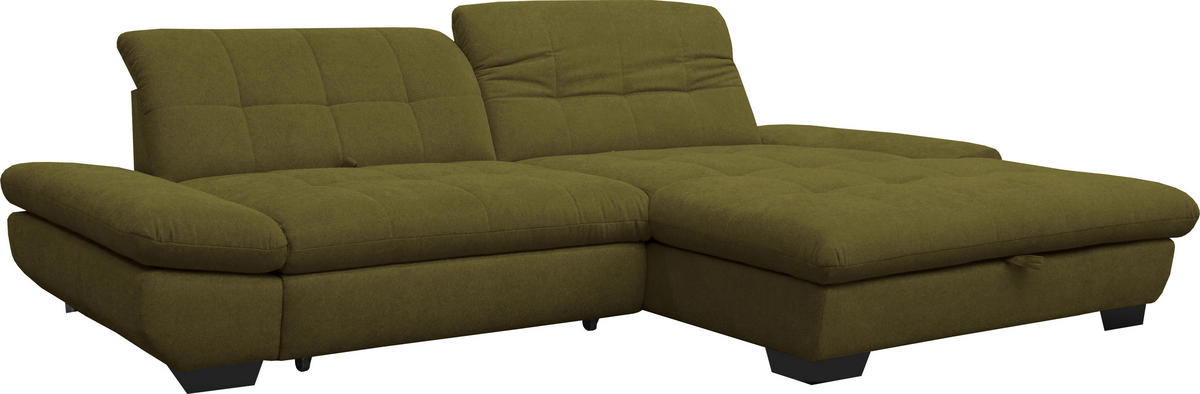 ECKSOFA in Mikrofaser Grün  - Schwarz/Grün, Design, Textil/Metall (290/198cm) - Xora