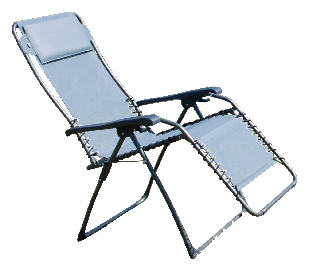 GARTEN-RELAXSESSEL Stahl  - Anthrazit/Grau, KONVENTIONELL, Kunststoff/Textil (60/120/64cm)