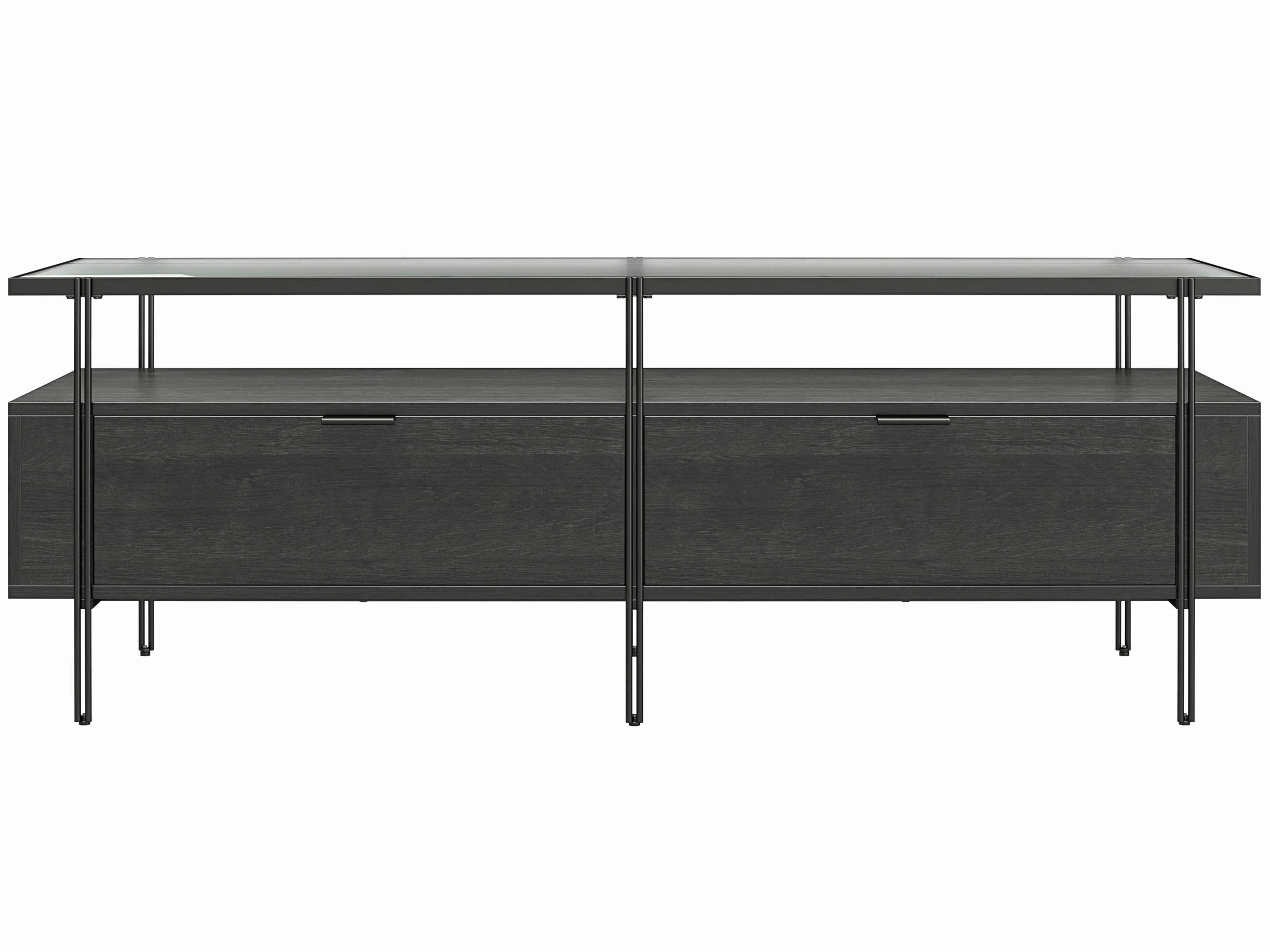 LOWBOARD Wainwright   in 138/49/39 cm  - Schwarz, Design, Glas/Holzwerkstoff (138/49/39cm) - MID.YOU
