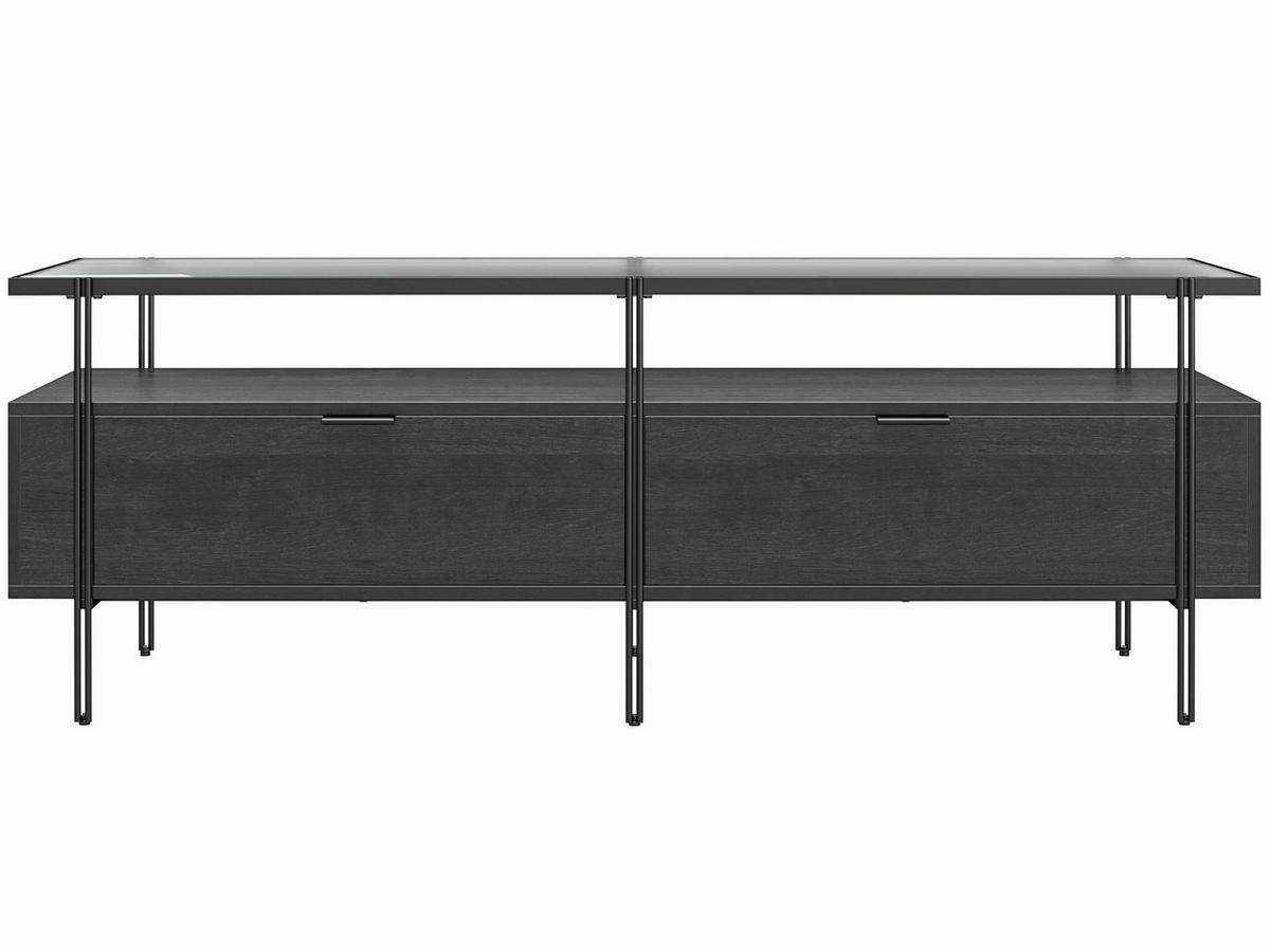 LOWBOARD Wainwright   in 138/49/39 cm  - Schwarz, Design, Glas/Holzwerkstoff (138/49/39cm) - MID.YOU