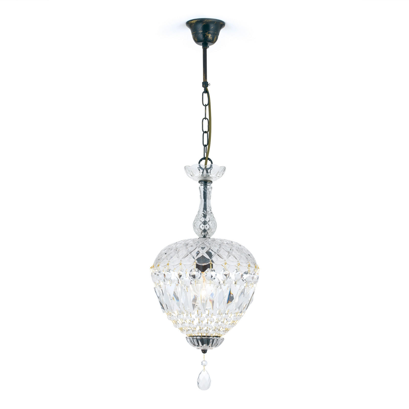 KRISTALL-HÄNGELEUCHTE 25/150 cm   - Bronzefarben, LIFESTYLE, Glas/Metall (25/150cm)