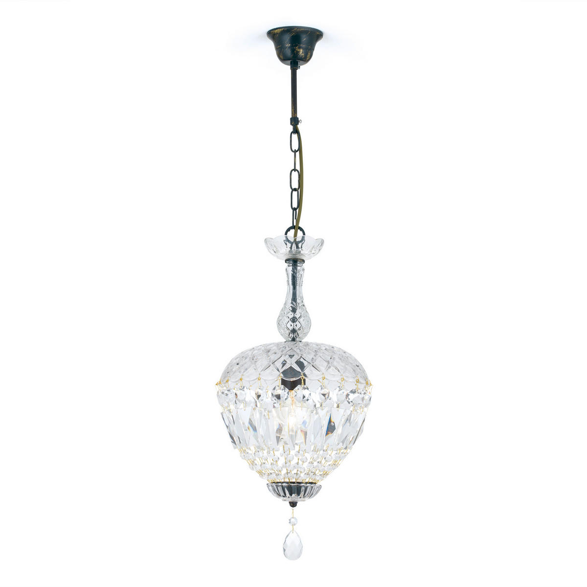 KRISTALL-HÄNGELEUCHTE 25/150 cm   - Bronzefarben, LIFESTYLE, Glas/Metall (25/150cm)