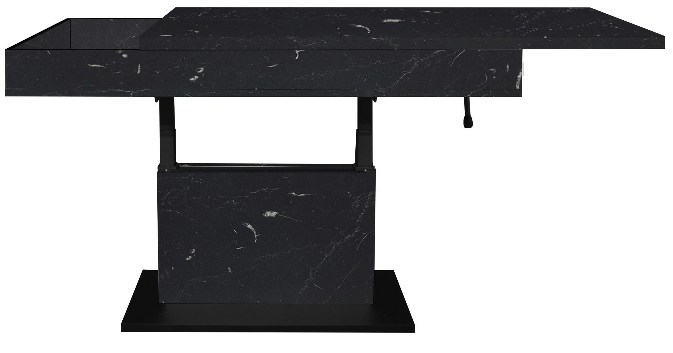 COUCHTISCH Lift Couchtisch rechteckig Schwarz  - Schwarz/Eiche Artisan, Design, Holzwerkstoff/Metall (110/58-77/60cm) - MID.YOU