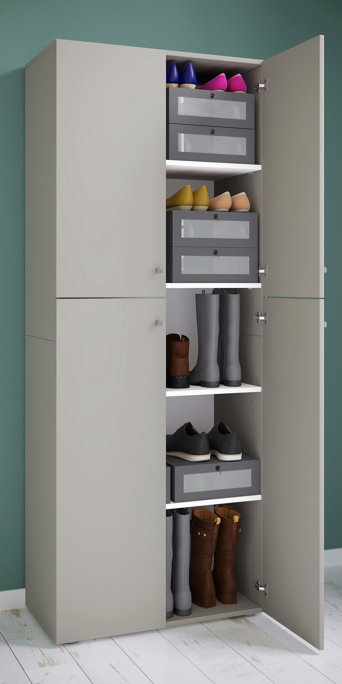 AKTENSCHRANK 70/182/37 cm  - Grau, KONVENTIONELL, Holzwerkstoff (70/182/37cm) - MID.YOU