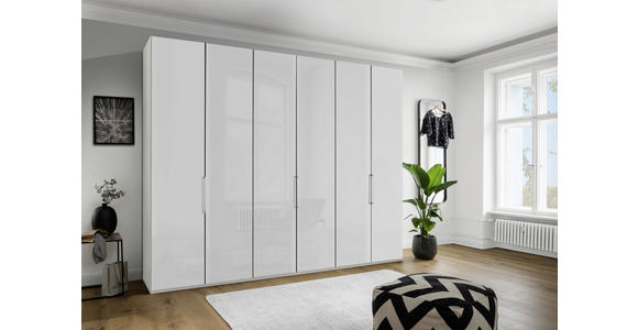 FALTTÜRENSCHRANK in Weiß - Chromfarben/Weiß, KONVENTIONELL, Glas/Holzwerkstoff (300/236/58cm) - Dieter Knoll