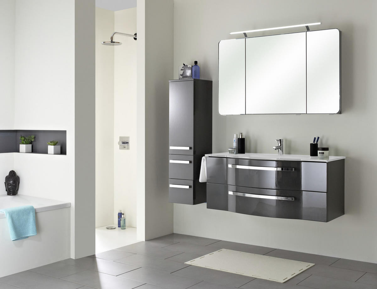 KUPAONICA  siva  - siva, Design, staklo/drvni materijal (120cm) - Sadena