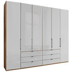 FALTTÜRENSCHRANK  in Weiß, Eiche Bianco  - Schieferfarben/Eiche Bianco, KONVENTIONELL, Glas/Holzwerkstoff (250/216/58cm) - Dieter Knoll