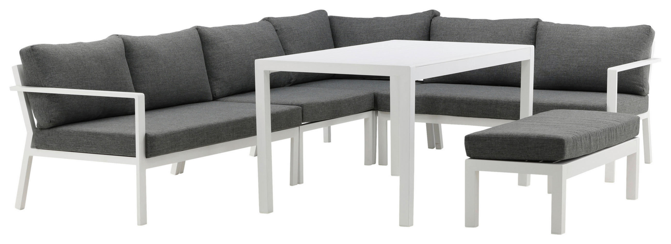 LOUNGESET  - vit/grå, Klassisk, metall/textil - Gardenson
