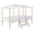 HAUSBETT 90/200 cm,  in Weiß, Kieferfarben, Leiter, Lattenrost  - Weiß/Kieferfarben, Basics, Holz (90/200cm) - Xora