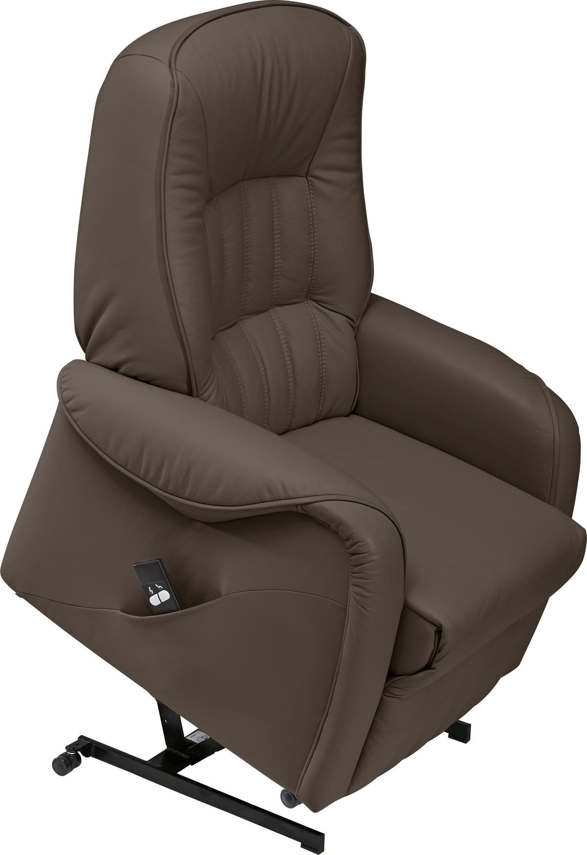 FERNSEHSESSEL  mit Relaxfunktion, Aufstehhilfe Echtleder Dunkelgrau  - Dunkelgrau/Schwarz, KONVENTIONELL, Leder (78/107/93cm) - Himolla