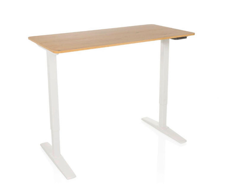 SCHREIBTISCH 120/60/75 - 120 cm  in Eichefarben  - Eichefarben/Weiß, MODERN, Holzwerkstoff/Metall (120/60/75 - 120cm) - MID.YOU