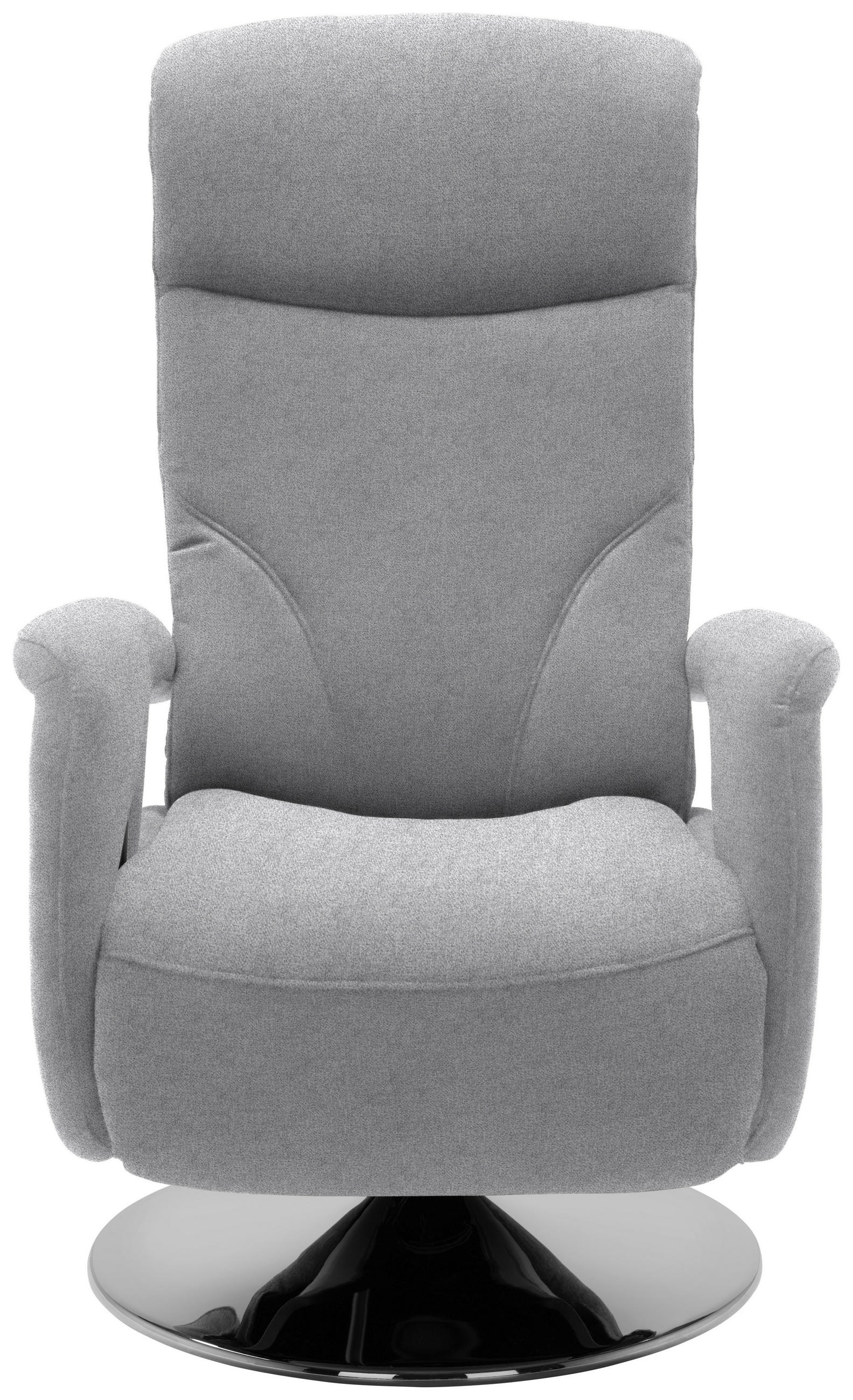 RELAXSESSEL Chenille, Mikrofaser Relaxfunktion, Kopfteilverstellung    - Chromfarben/Hellgrau, Design, Textil/Metall (71/110/83cm) - Dieter Knoll