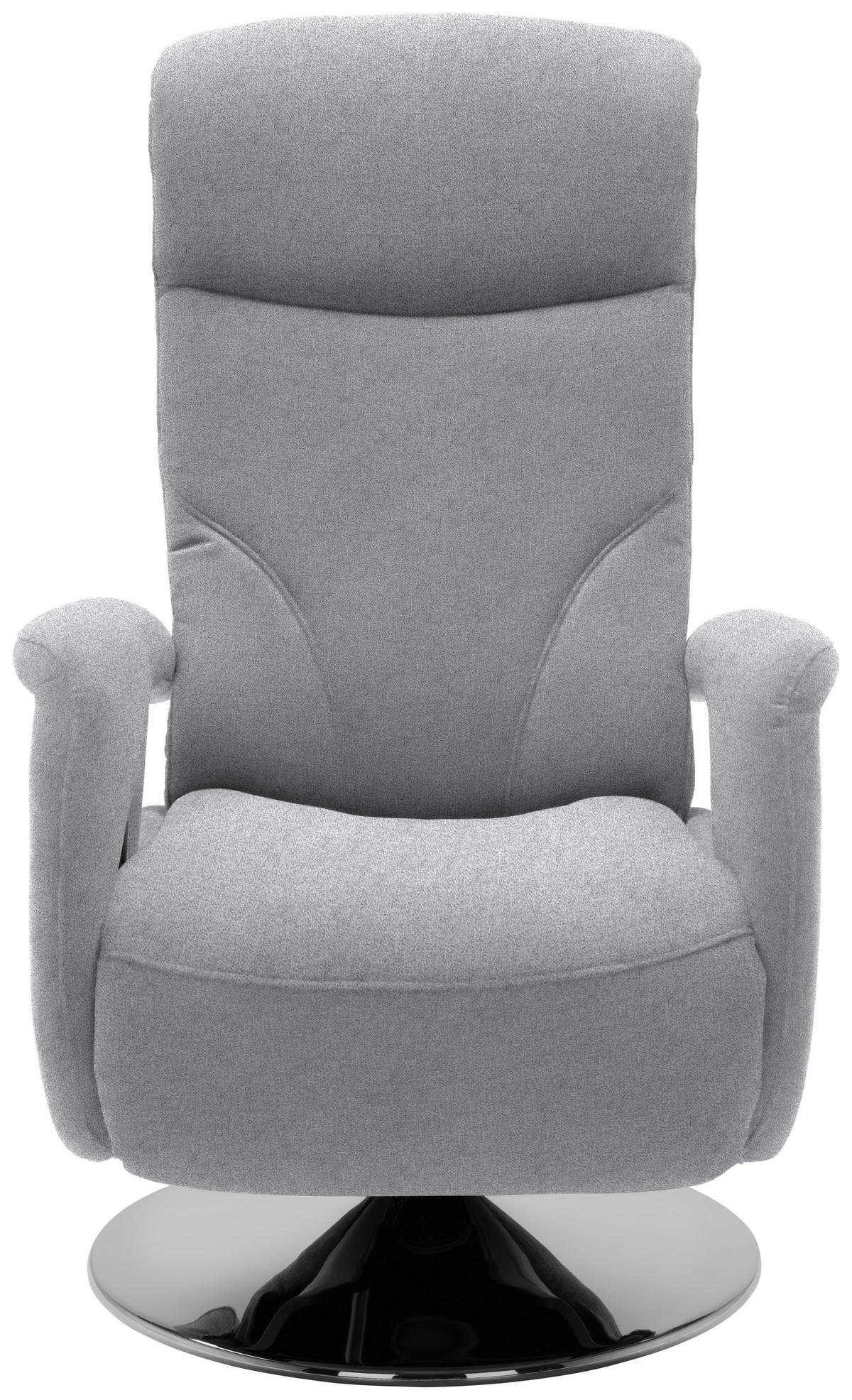 RELAXSESSEL Chenille, Mikrofaser Relaxfunktion, Kopfteilverstellung    - Chromfarben/Hellgrau, Design, Textil/Metall (71/110/83cm) - Dieter Knoll