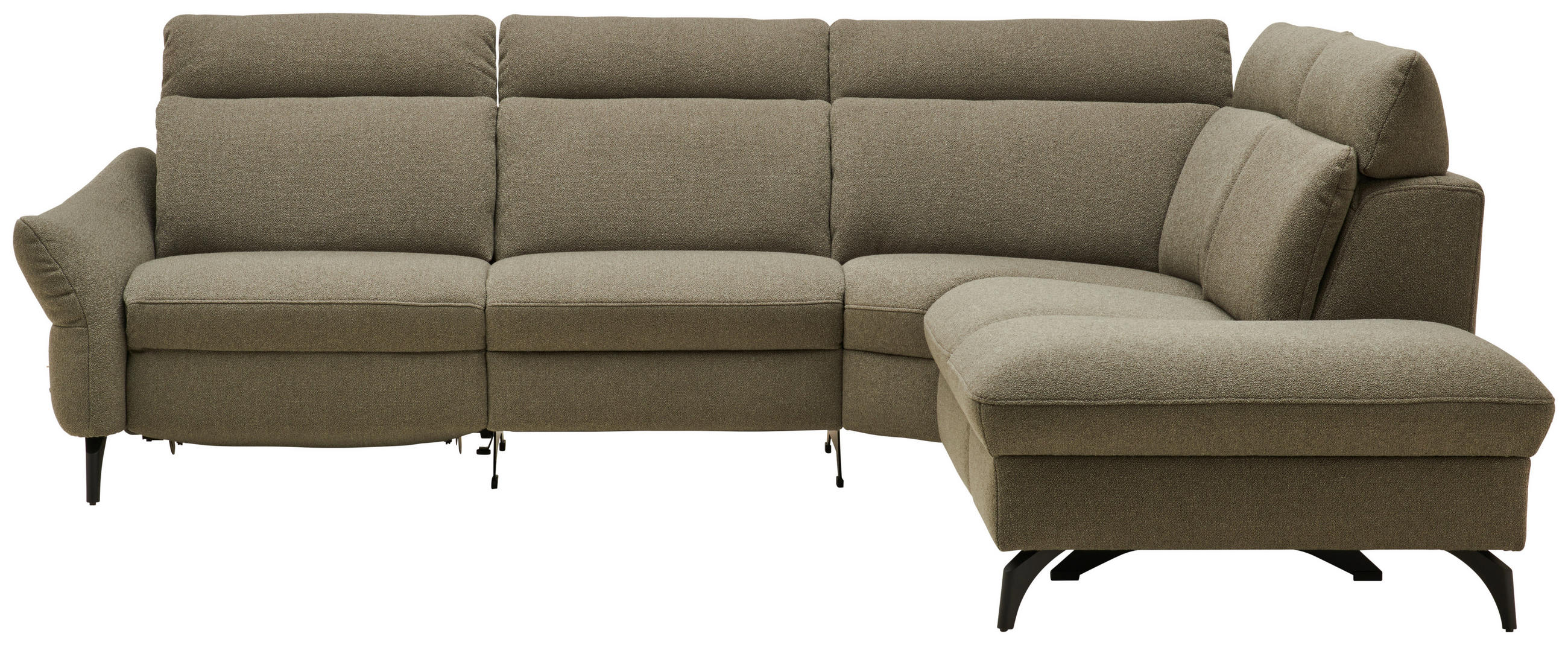 ECKSOFA Flachgewebe Taupe  - Taupe/Anthrazit, Konventionell, Textil/Metall (272/233cm) - Himolla Komfortklass