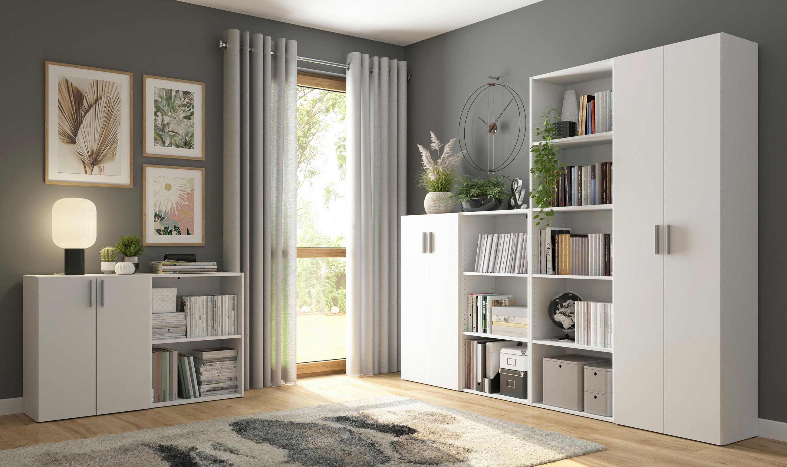 OTVORENA POLICA bela  - bela, Dizajnerski, pločasti materijal (60/115,2/32cm) - Carryhome
