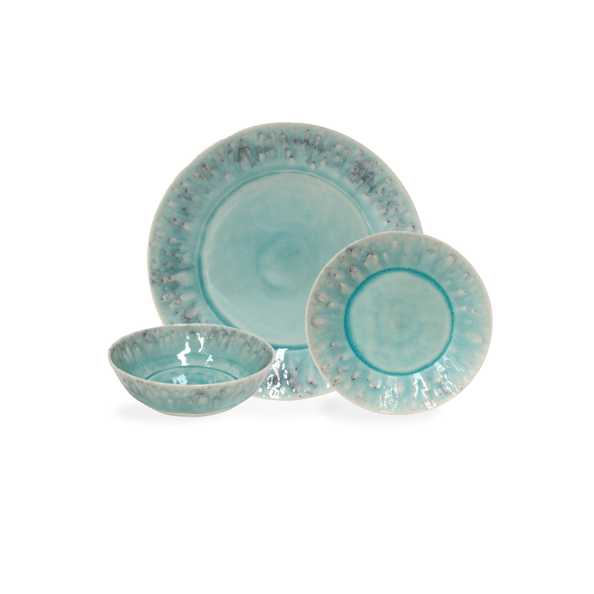 KOMBISERVICE Türkis MADEIRA 12-teilig 4 Personen  - Türkis, Basics, Keramik - Costa Nova