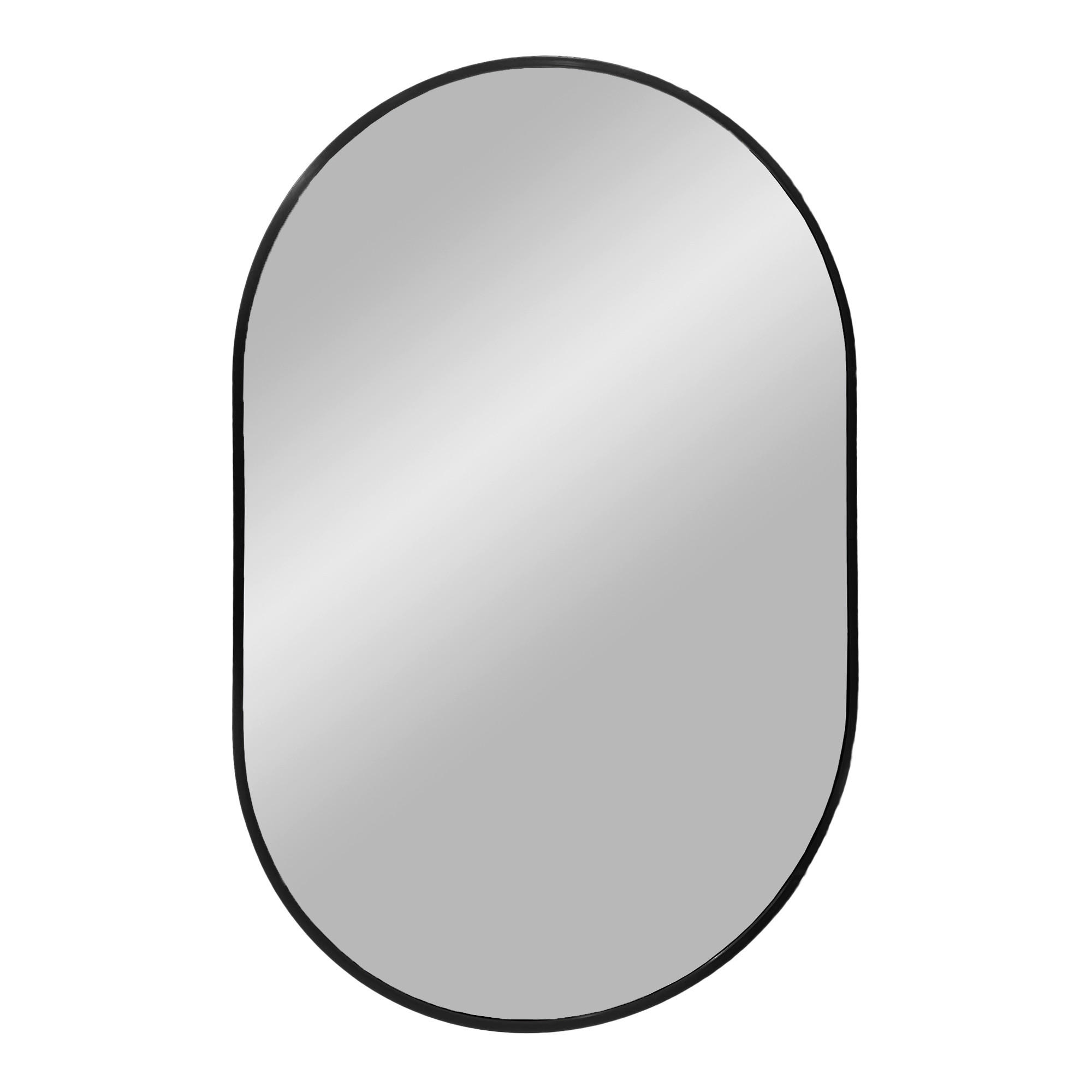WANDSPIEGEL 80/50/3 cm    in oval  - Schwarz, Basics, Glas/Metall (80/50/3cm)